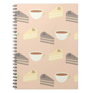 Caderno Espiral Tea Time Cake Slices and Teacup Notebook
