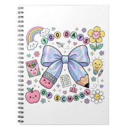 Caderno Espiral Teacher 100 Days of School Spiral Photo Notebook