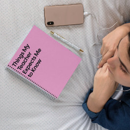 Caderno Espiral Teacher Expects Funny Notebook