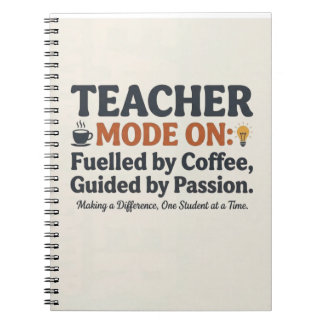 Caderno Espiral Teacher Mode On style quotes