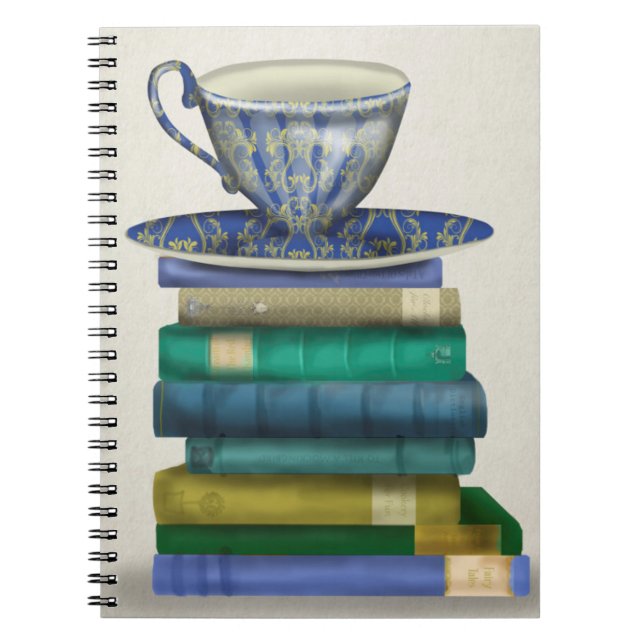 Caderno Espiral Teacup e Livros 2 (Frente)