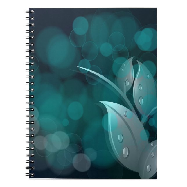 Caderno Espiral Teal Bokeh Folaves (Frente)