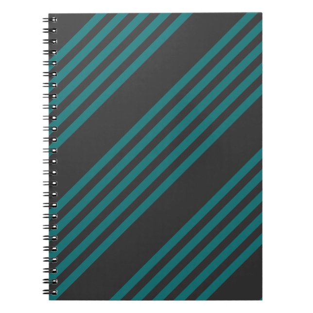 Caderno Espiral Teal e carvão cinco estilos (Frente)