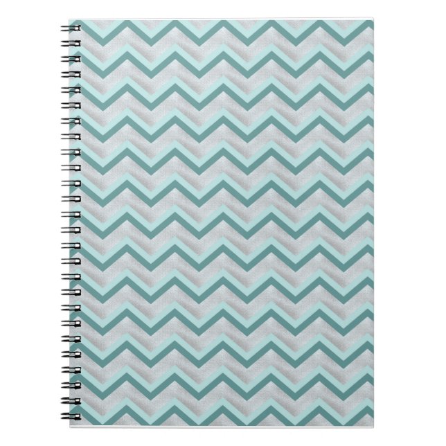 Caderno Espiral Teal e Pérolas ZigZag (Frente)