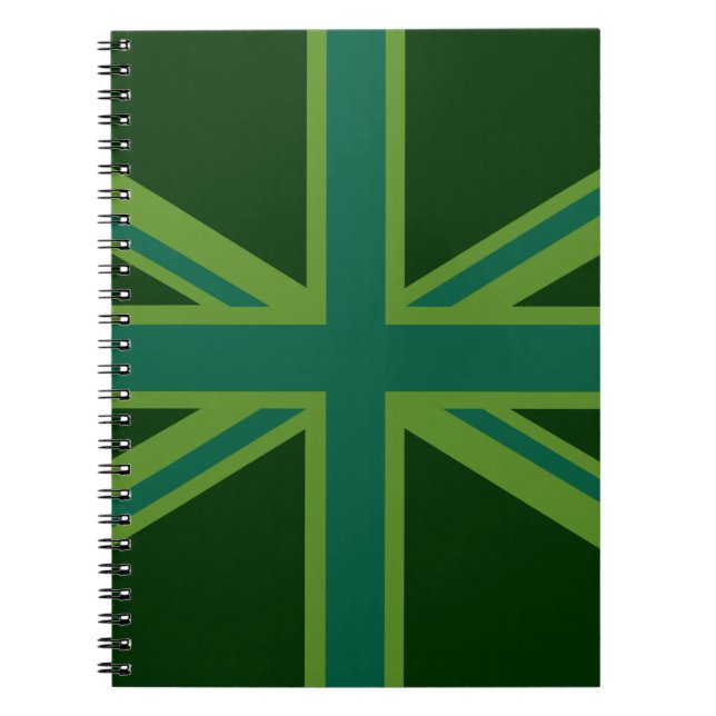Caderno Espiral Teal Green Union Jack Decor (Frente)
