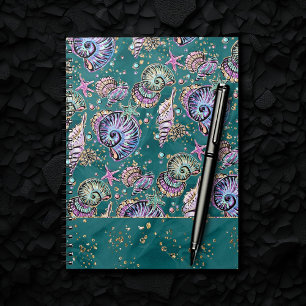 Caderno Espiral Teal Underwater Luxe   Gargaldas de Pastel