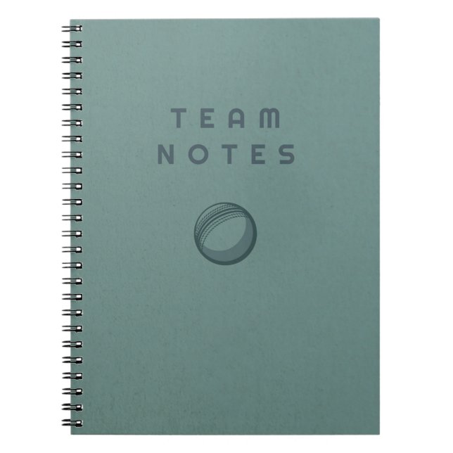Caderno Espiral Team Notes - for Cricket Coaches, Players & Fans  (Frente)