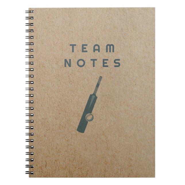 Caderno Espiral Team Notes - for Cricket Coaches, Players & Fans  (Frente)