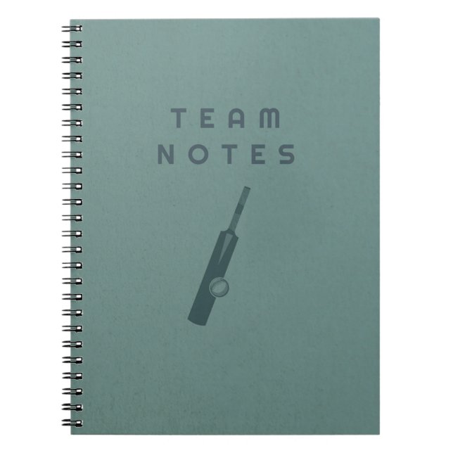 Caderno Espiral Team Notes - for Cricket Coaches, Players & Fans  (Frente)