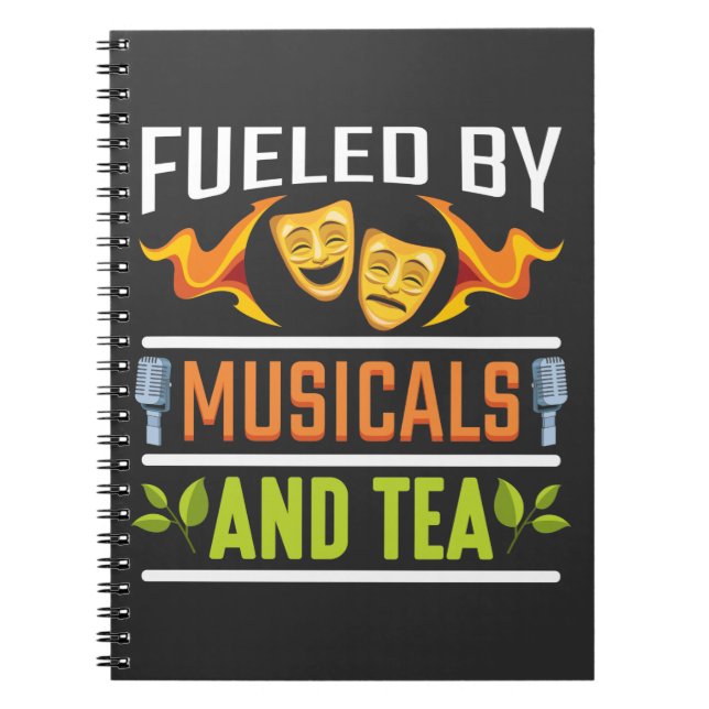 Caderno Espiral Teatro Drama Lover Musical Lover e Tea Drinker (Frente)