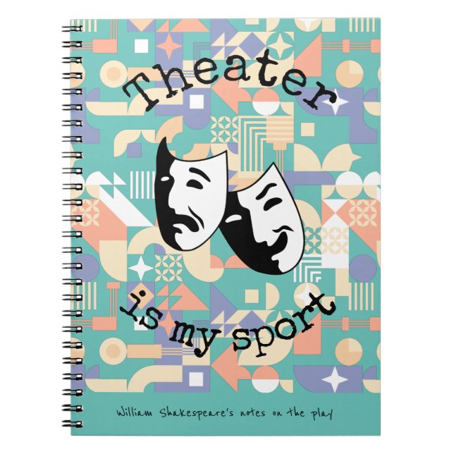 Caderno Espiral "Teatro é meu esporte" dos atores (Frente)