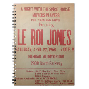 Caderno Espiral Teatro Negro Notebook LeRoi Jones