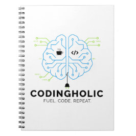 Caderno Espiral Tech Brain Coding Notebook for Programmers
