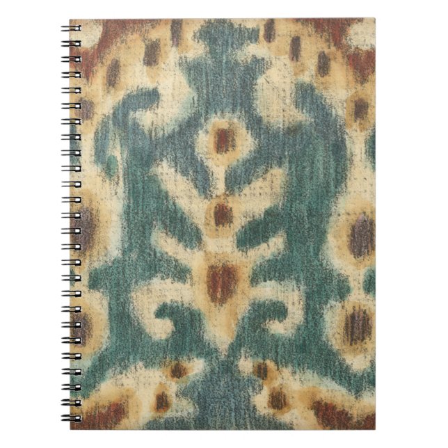 Caderno Espiral Tecido de Design Ikat decorativa por Chariklia Zar (Frente)