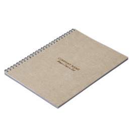 Caderno Espiral Tecido de juta em linho natural 