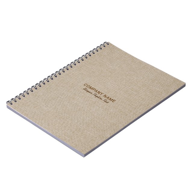 Caderno Espiral Tecido de juta em linho natural  (Left Side)