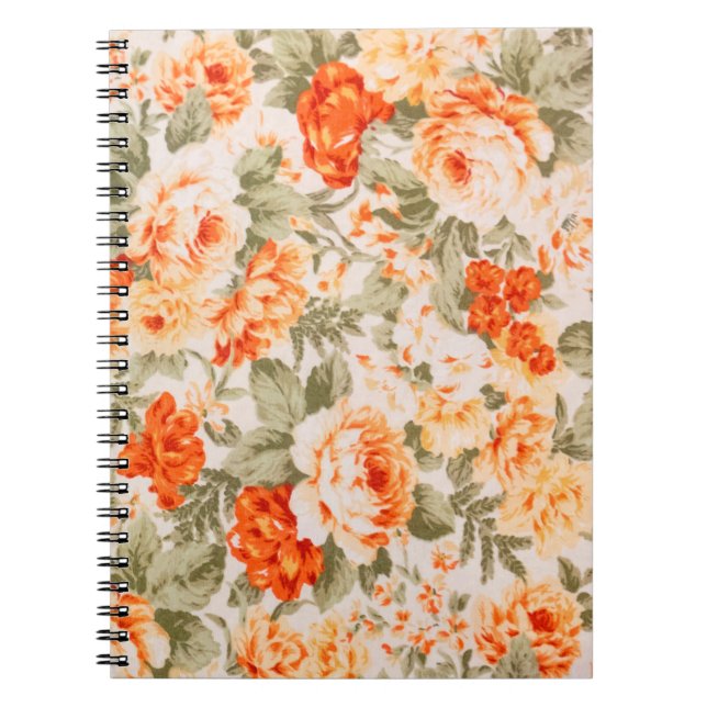 Caderno Espiral Tecido floral da Vintage (Frente)