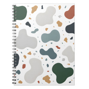 Caderno Espiral Tecido Personalizado de Estilo Terrazzo Minimalist