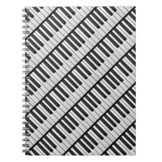 Caderno Espiral Teclas de Piano Preto e Branco