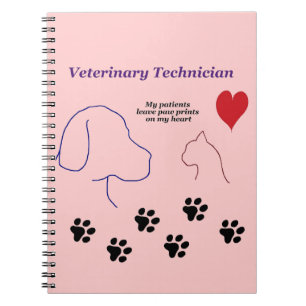 Caderno Espiral Técnico veterinário - impressões da pata em meu
