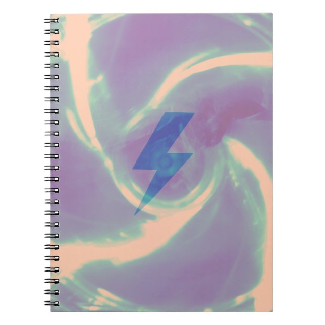 Caderno Espiral Tecnologia azul raio relâmpago (Frente)