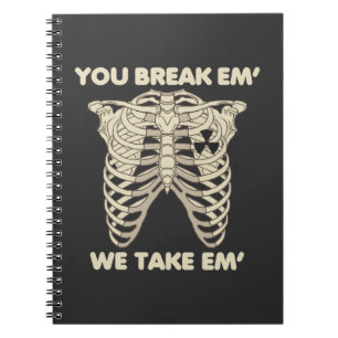 Caderno Espiral Tecnologia de Rad Skeleton Radiology Engraçado