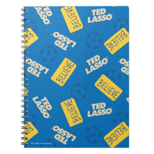 Caderno Espiral Ted Lasso Padrão de sinal de crença e osse de es