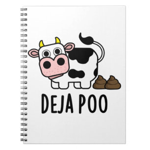 Caderno Espiral Tédio Poo Vaca Engraçada Piada Pun