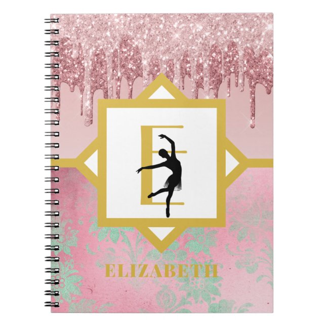 Caderno Espiral Teen Ballerina Dance Etapas Registro de Diário (Frente)