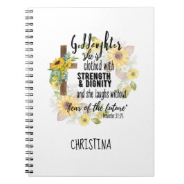 Caderno Espiral Teen Godchild Gift - Citação personalizada do prov