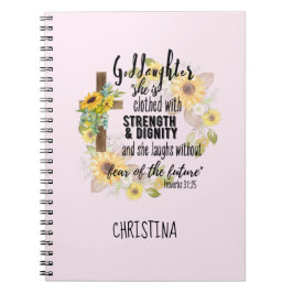 Caderno Espiral Teen Godchild Gift - Citação personalizada do prov