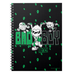 Caderno Espiral Teen Titans Go! "Bad Boy" Robin, Cyborg e BB