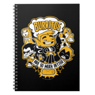 Caderno Espiral Teen Titans Go! Beast Boy "Burritos São Melhores
