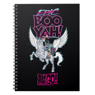 Caderno Espiral Teen Titans Go! Ciborgue Guerreiro montando Péga