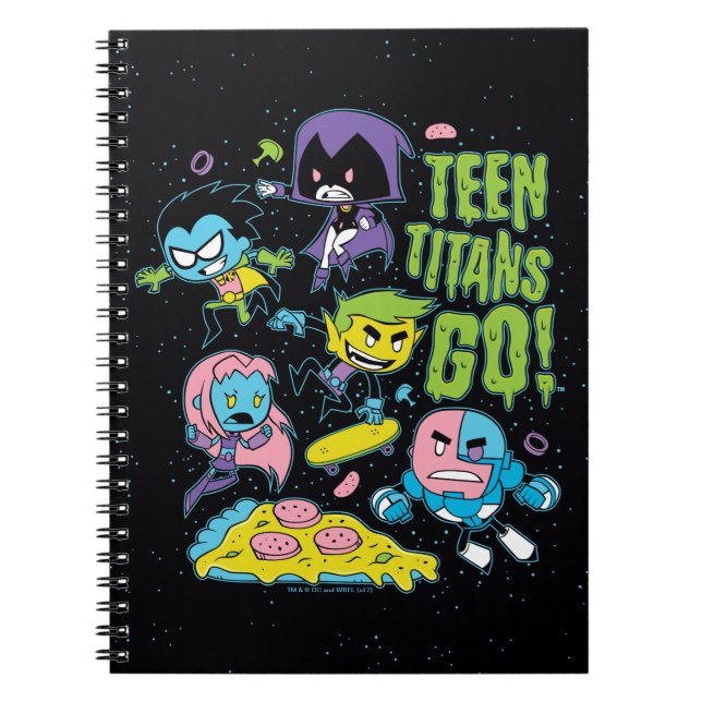 Caderno Espiral Teen Titans Go! | Gráfico de pizza da primavera de (Frente)