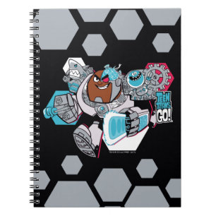 Caderno Espiral Teen Titans Go!   Gráfico do Arsenal do Cyborg