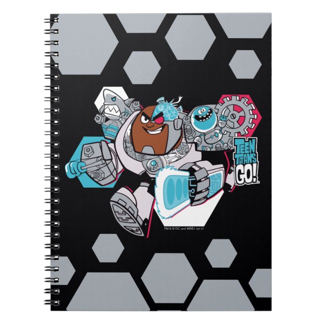 Caderno Espiral Teen Titans Go! | Gráfico do Arsenal do Cyborg (Frente)