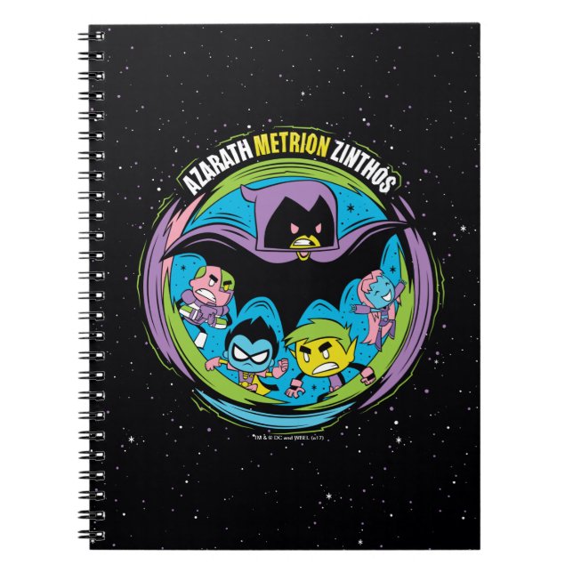 Caderno Espiral Teen Titans Go! | Raven "Azarath Metrion Zinthos" (Frente)