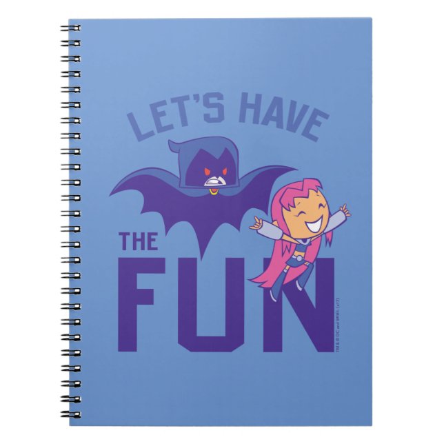 Caderno Espiral Teen Titans Go! | Starfire & Raven "Divirta-Se" (Frente)