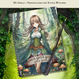 Caderno Espiral Teenage GREEN Witls Book Grimoire