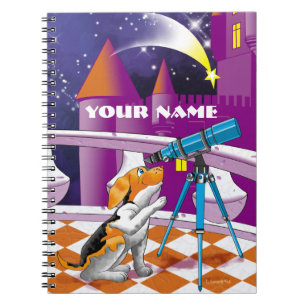 Caderno Espiral telescópio de cães