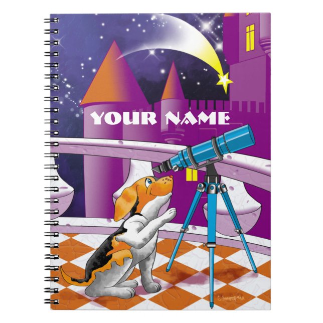 Caderno Espiral telescópio de cães (Frente)