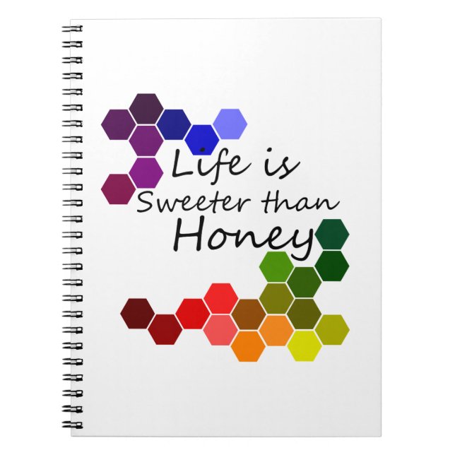 Caderno Espiral Tema De Mel Com Palavras Positivas (Frente)