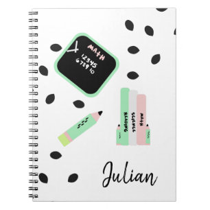 Caderno Espiral Tema de Melancia Volta às Aulas Nome de Crianças