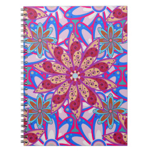 Caderno Espiral Tema de Primavera de cor com tela de fundo uniform