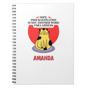 Caderno Espiral Tema de Procrastinação do Meme do Gato