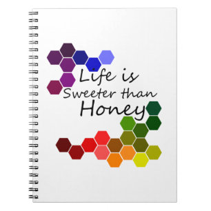 Caderno Espiral Tema do mel com palavras positivas