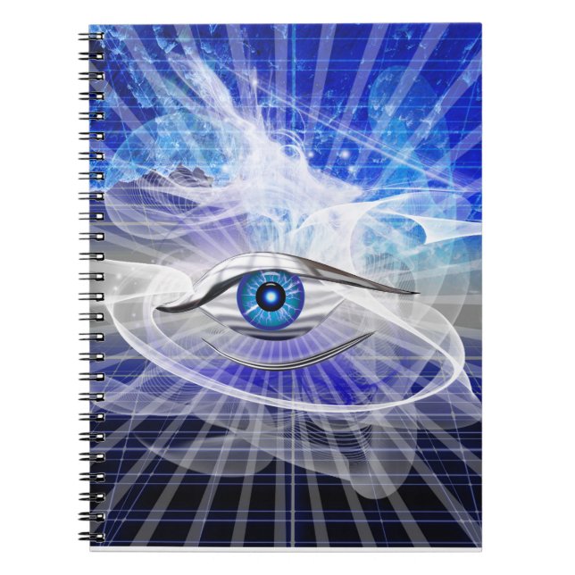 Caderno Espiral Tema do Olho Cósmico Místico (Frente)