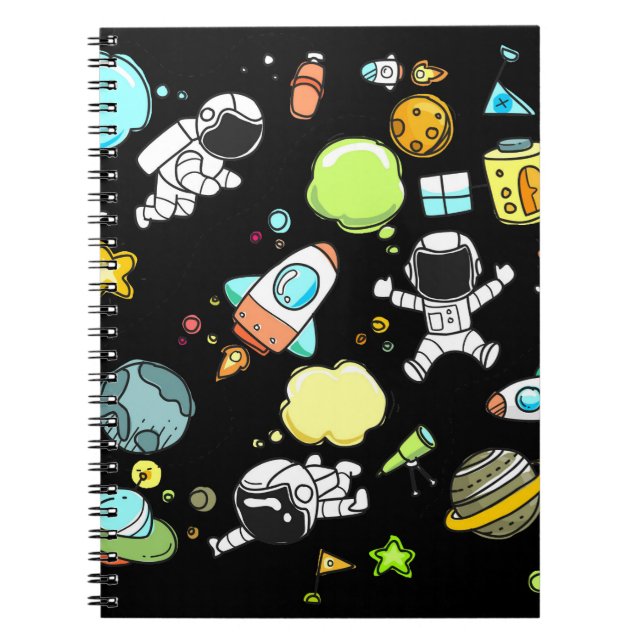 Caderno Espiral Tema espacial (Frente)