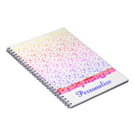 Caderno Espiral tema musical Arco-íris personalizado